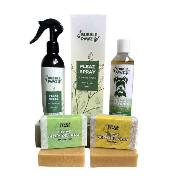 Deluxe Natural Organic Dog Flea Tick Treatment Pack Bubble Pawz